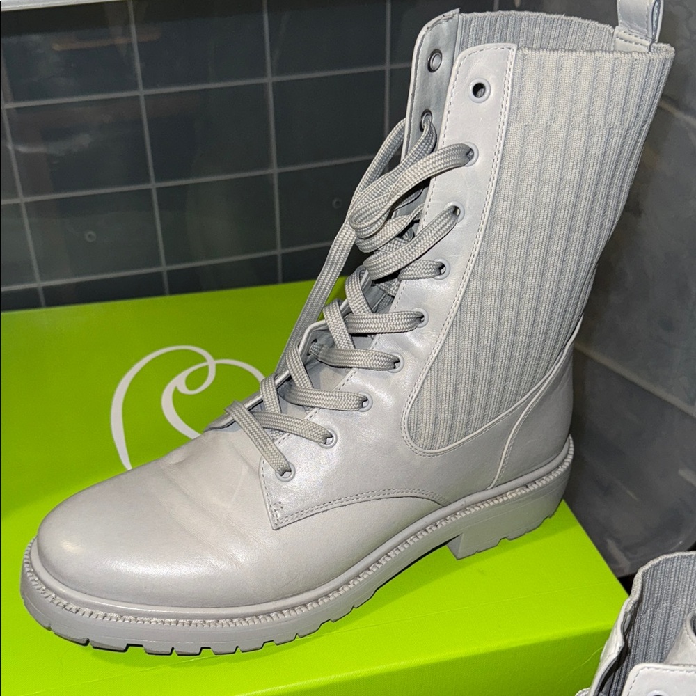 Sam Edelman Water Proof  Gray Women's Lace-Up Boots